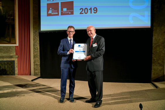 Dr. Holger Zimmermann (CEO AiCuris) und Dr. Dieter Jung bei der Preisverleihung 2019